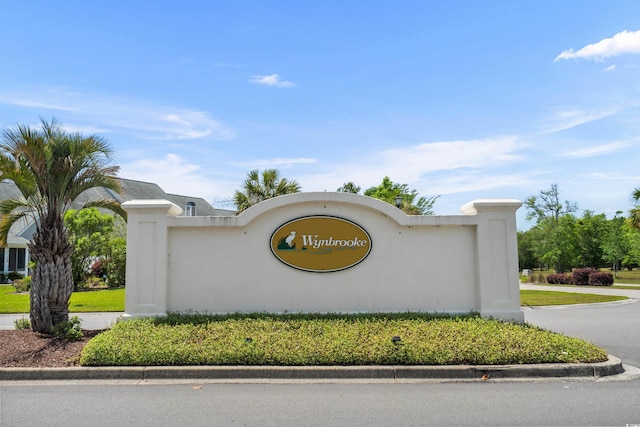 view of community sign
