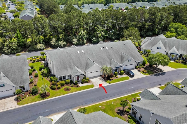 aerial view featuring a residential view