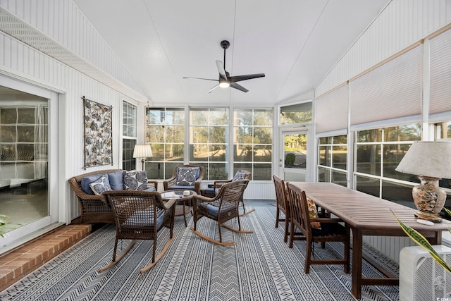 9628 Indigo Creek Blvd, Murrells Inlet, SC 29576 - sunroom / solarium featuring ceiling fan, an outdoor living space, and a wealth of natural light