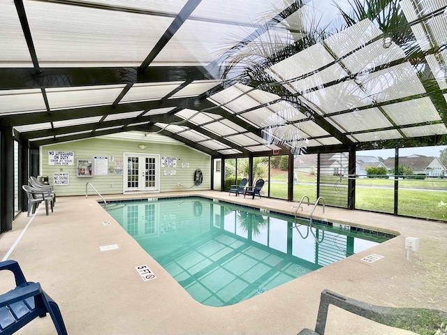 3979 Forsythia Ct Unit 203, Myrtle Beach, SC 29588 - indoor pool featuring french doors, a patio, and a lanai