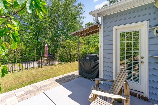 view of patio with grilling area
