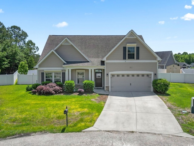853 Derbyshire Ct, Conway, SC 29526 - craftsman house featuring a garage, concrete driveway, and roof with shingles