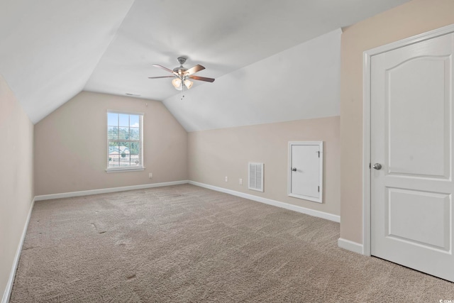 853 Derbyshire Ct, Conway, SC 29526 - bonus room with a ceiling fan, vaulted ceiling, carpet floors, and baseboards