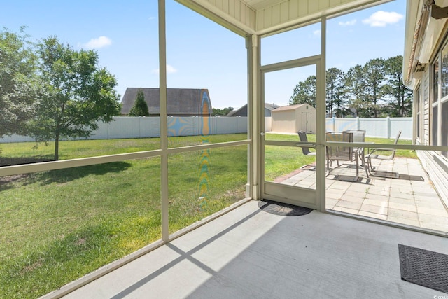 853 Derbyshire Ct, Conway, SC 29526 - unfurnished sunroom with outdoor dining space