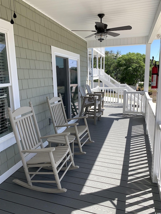 928STRANDAVE Strand Ave, North Myrtle Beach, SC 29582 - deck featuring a ceiling fan