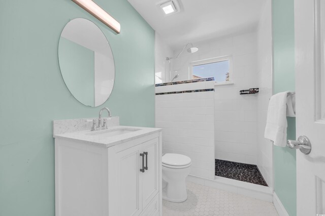 4104 Friendfield Trce, Little River, SC 29566 - bathroom with toilet, a walk in shower, vanity, and tile patterned flooring
