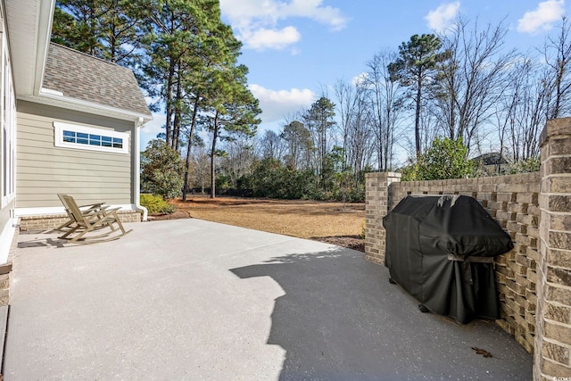 view of patio featuring grilling area