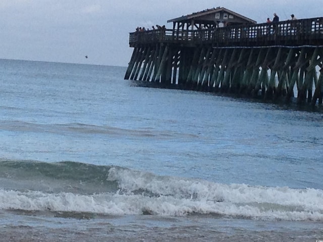 view of water feature featuring a pier
