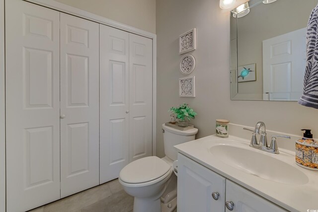104-4 Gully Branch Ln Unit 4, Myrtle Beach, SC 29572 - bathroom with a closet, toilet, vanity, and tile patterned flooring