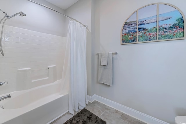 104-4 Gully Branch Ln Unit 4, Myrtle Beach, SC 29572 - full bath with baseboards, shower / bath combination with curtain, and tile patterned flooring