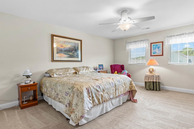 232 Je Edward Dr Unit 21, Myrtle Beach, SC 29588 - carpeted bedroom with visible vents, a ceiling fan, and baseboards