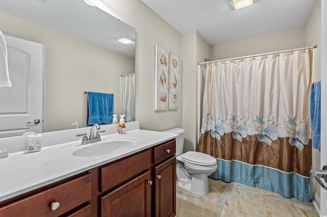 232 Je Edward Dr Unit 21, Myrtle Beach, SC 29588 - bathroom with toilet, a shower with curtain, and vanity
