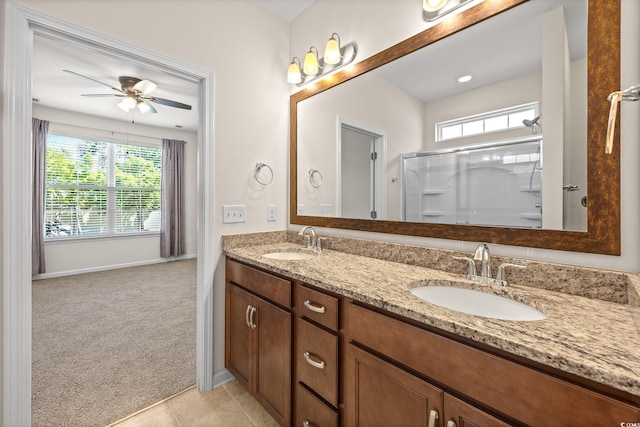 962 Witherbee Way, Little River, SC 29566 - full bathroom with a sink, ceiling fan, and a healthy amount of sunlight