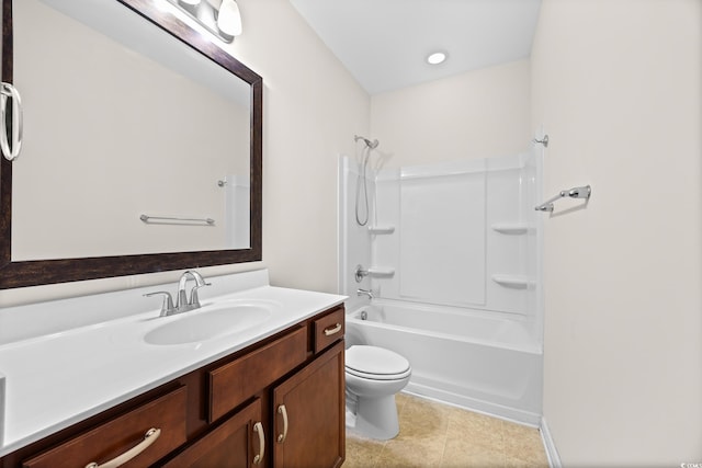 962 Witherbee Way, Little River, SC 29566 - bathroom with vanity, tile patterned floors, shower / bathtub combination, and toilet