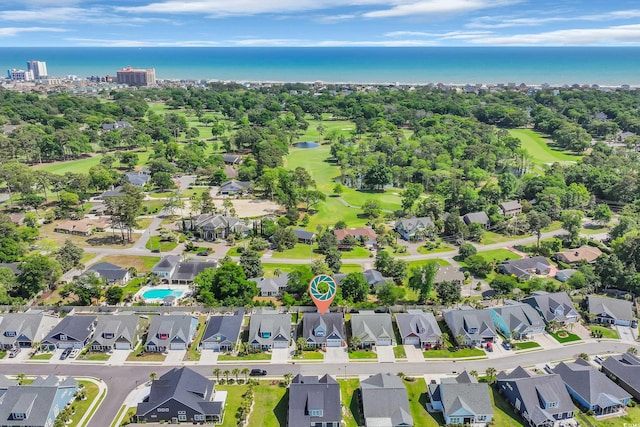 1136 Doubloon Dr, North Myrtle Beach, SC 29582 - bird's eye view with a water view, view of golf course, and a residential view