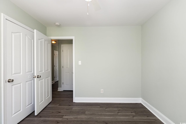 469 Overcrest St, Myrtle Beach, SC 29579 - unfurnished bedroom featuring dark wood-type flooring and a ceiling fan