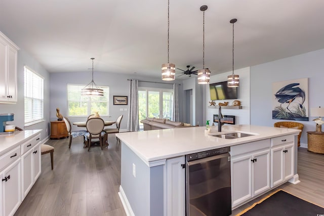 428 Calhoun Falls Dr, Myrtle Beach, SC 29579 - kitchen with open floor plan, a sink, wood finished floors, and vaulted ceiling
