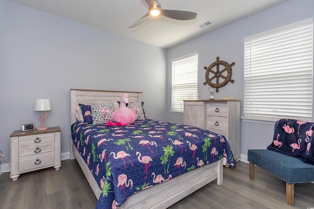 428 Calhoun Falls Dr, Myrtle Beach, SC 29579 - bedroom featuring wood finished floors, baseboards, and ceiling fan