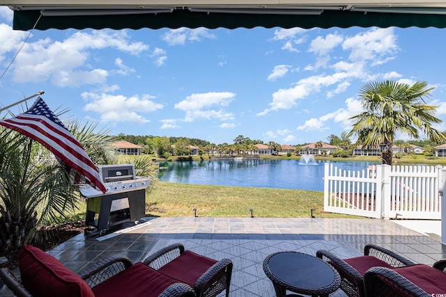 2940 Tigers Eye Rd, Little River, SC 29566 - view of patio with a water view and a grill