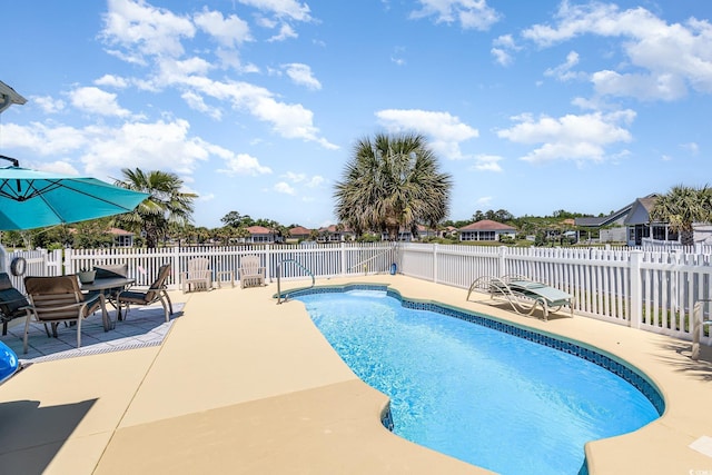 2940 Tigers Eye Rd, Little River, SC 29566 - view of pool featuring a patio, a fenced backyard, and a residential view