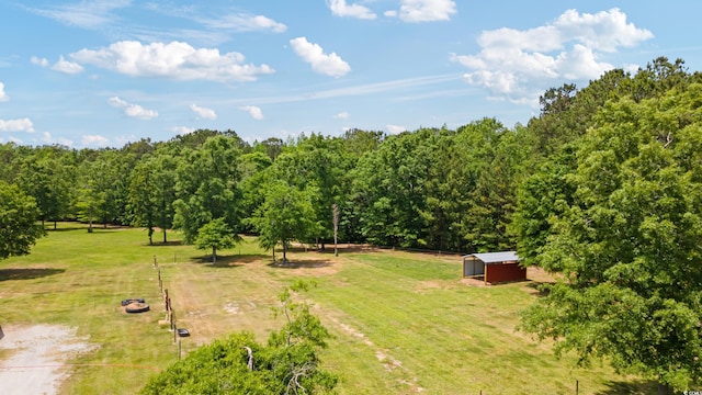 aerial view with a rural view