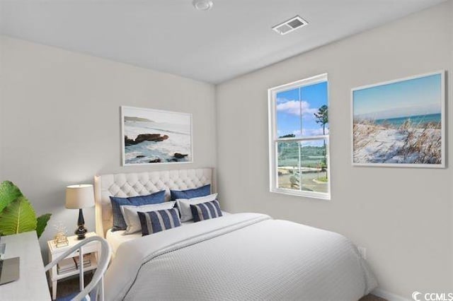 bedroom with visible vents