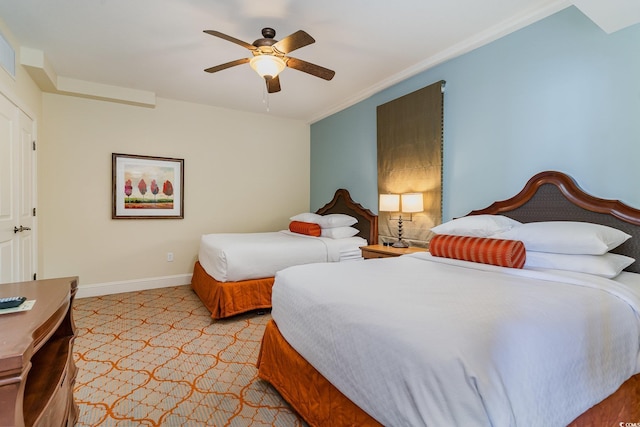 8121 Amalfi Pl Unit 4-801, Myrtle Beach, SC 29572 - bedroom with a ceiling fan and crown molding
