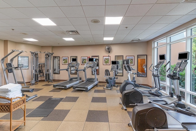 8121 Amalfi Pl Unit 4-801, Myrtle Beach, SC 29572 - workout area featuring a drop ceiling