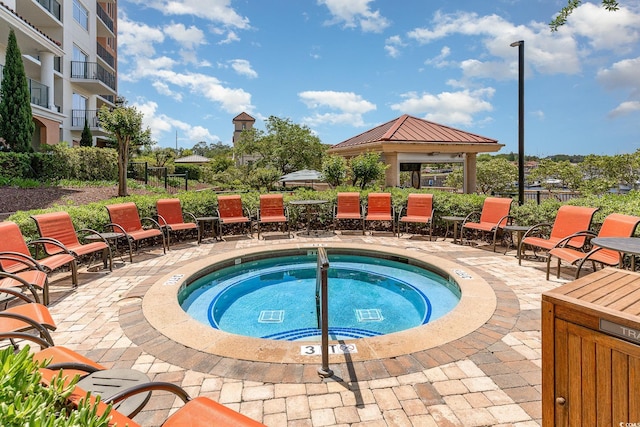 8121 Amalfi Pl Unit 4-801, Myrtle Beach, SC 29572 - view of swimming pool featuring a gazebo, a community hot tub, and a patio