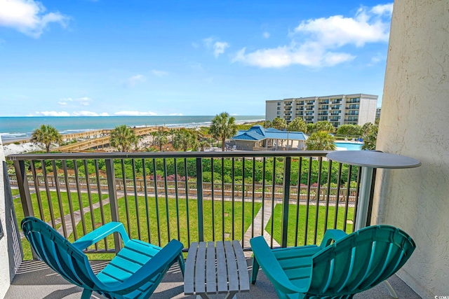 balcony with a water view