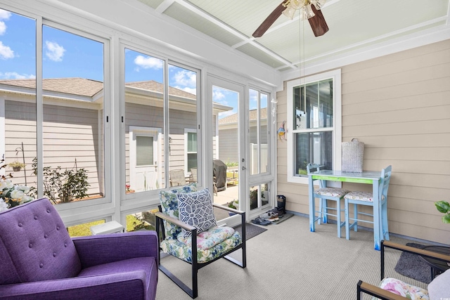 1048 Longwood Bluffs Cir, Murrells Inlet, SC 29576 - sunroom with ceiling fan and an outdoor hangout area