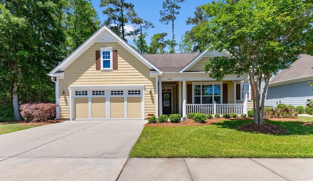 2089 Suncrest Dr, Myrtle Beach, SC 29577 - craftsman inspired home featuring covered porch, concrete driveway, and a front yard