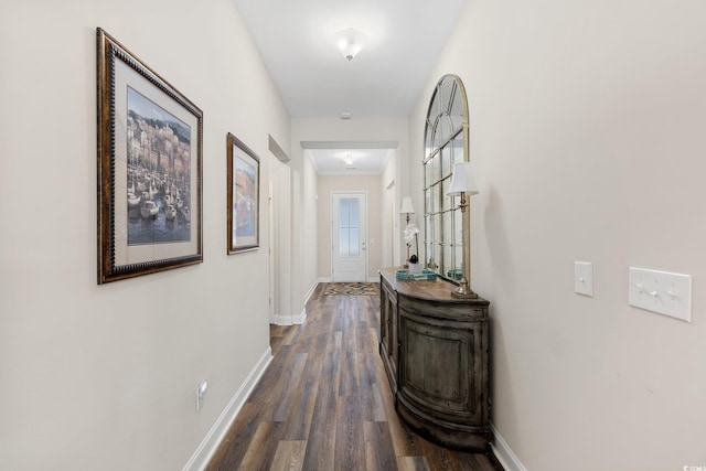 179 Hyacinth Loop, Murrells Inlet, SC 29576 - hallway with baseboards and dark wood finished floors