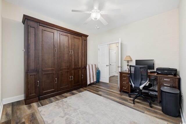 179 Hyacinth Loop, Murrells Inlet, SC 29576 - office space with wood finished floors, baseboards, and ceiling fan
