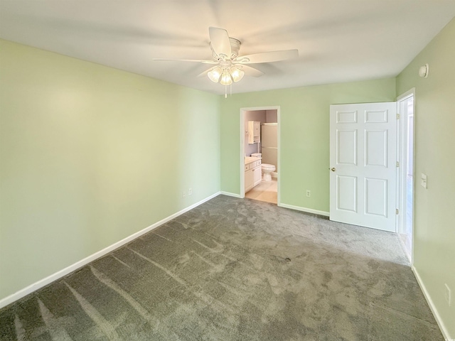 1041 Blue Stem Dr Unit 37A, Pawleys Island, SC 29585 - unfurnished bedroom featuring carpet, ensuite bath, and ceiling fan