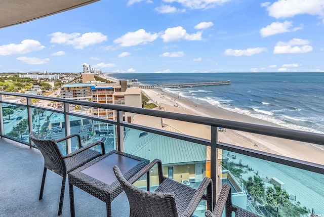 107 S Ocean Blvd Unit 1001, Myrtle Beach, SC 29577 - balcony featuring a water view and a beach view