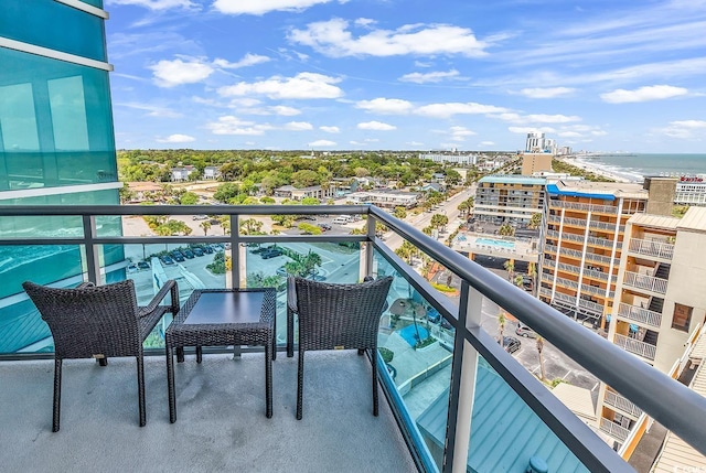 107 S Ocean Blvd Unit 1001, Myrtle Beach, SC 29577 - balcony featuring a water view and a city view