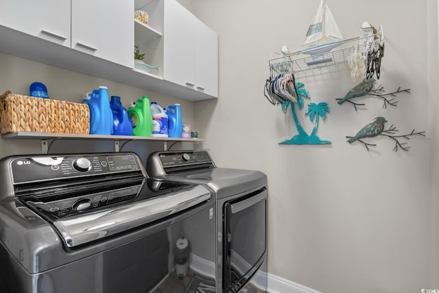 804 Twickenham Loop, Longs, SC 29568 - washroom with baseboards, washing machine and dryer, and cabinet space