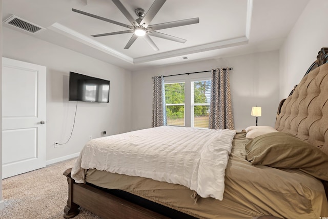 4609 Day Lily Run St, Myrtle Beach, SC 29579 - bedroom featuring a tray ceiling, carpet, baseboards, and ceiling fan