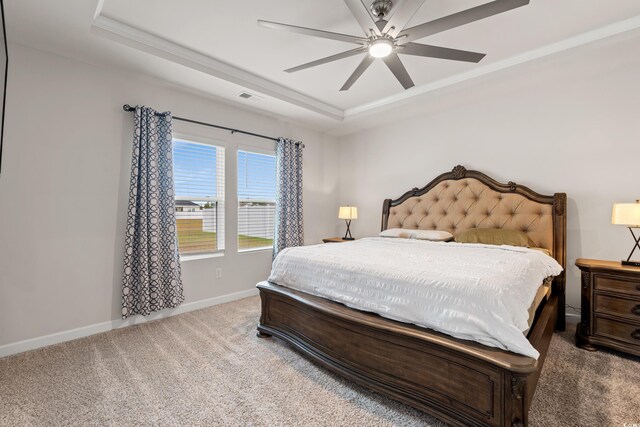 4609 Day Lily Run St, Myrtle Beach, SC 29579 - bedroom featuring carpet floors, ornamental molding, a raised ceiling, and baseboards
