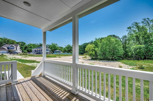 deck featuring covered porch