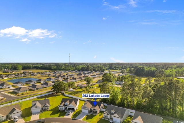 aerial view with a residential view
