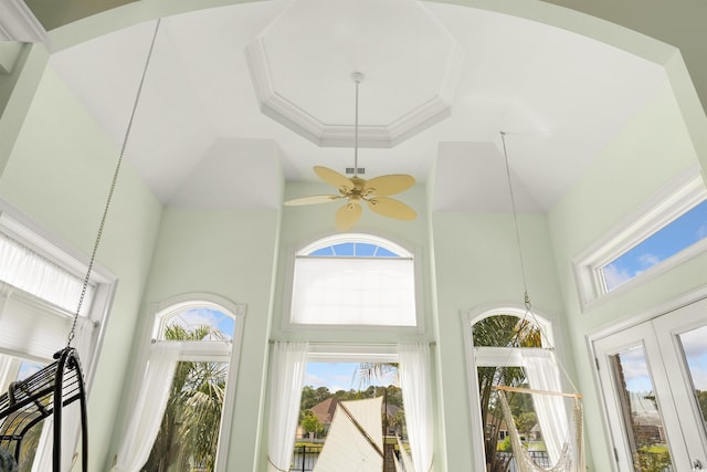 220 Waterfall Cir, Little River, SC 29566 - interior details with a raised ceiling and a ceiling fan