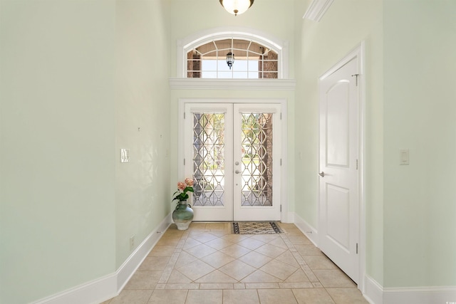 220 Waterfall Cir, Little River, SC 29566 - foyer entrance featuring baseboards, french doors, and light tile patterned floors