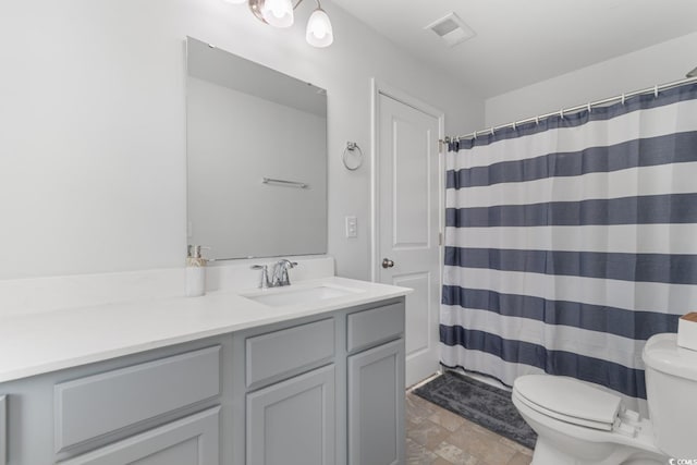 1123 Fairway Ln Unit 1123, Conway, SC 29526 - bathroom with toilet, visible vents, vanity, and a shower with shower curtain