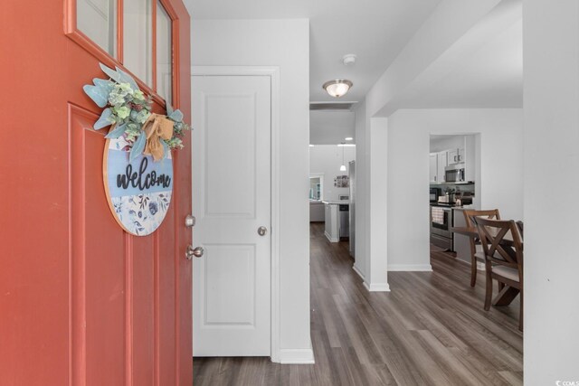 1123 Fairway Ln Unit 1123, Conway, SC 29526 - foyer with baseboards and wood finished floors