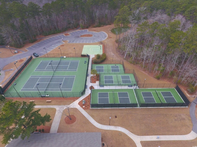 bird's eye view with a forest view