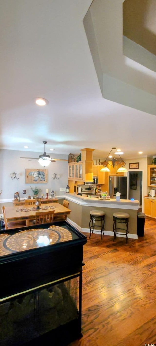 1717 Perdiz Covey Ct, Myrtle Beach, SC 29588 - living room with wood finished floors, recessed lighting, and a ceiling fan