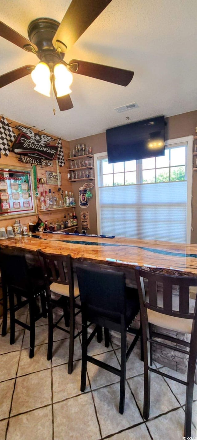 1717 Perdiz Covey Ct, Myrtle Beach, SC 29588 - indoor bar with light tile patterned floors, healthy amount of natural light, and a ceiling fan