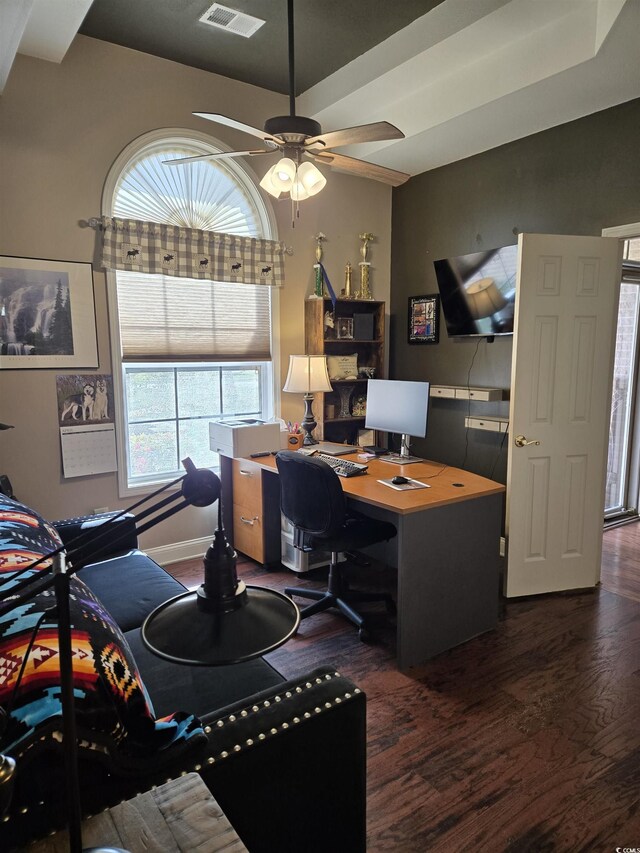 1717 Perdiz Covey Ct, Myrtle Beach, SC 29588 - office with wood finished floors and a ceiling fan